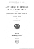 ARTISTES PARISIENS AUX XVIÈME ET XVIIÈME SIECLES